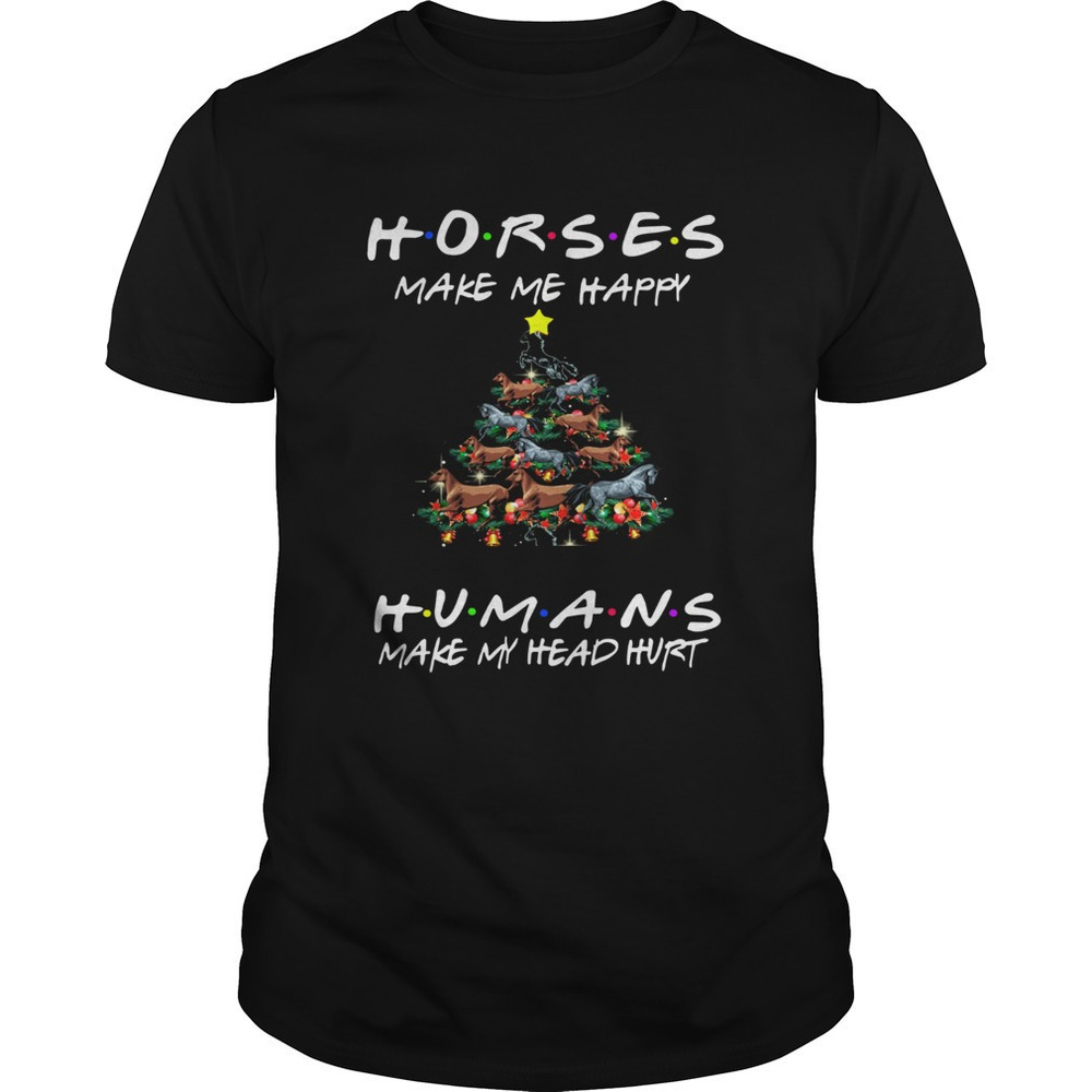 Horses Make Me Happy Christmas Classic Shirt